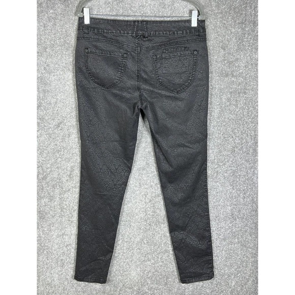 Democracy Fleur De Lis Print Justice‎ Jegging Jeans Women Size 10 Stretch Black - Picture 2 of 13